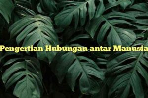 Pengertian Hubungan antar Manusia